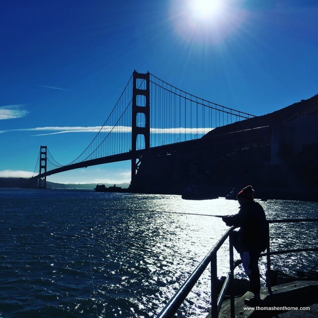 Vista Point Parking Fisheman and Golden Gate Bridge