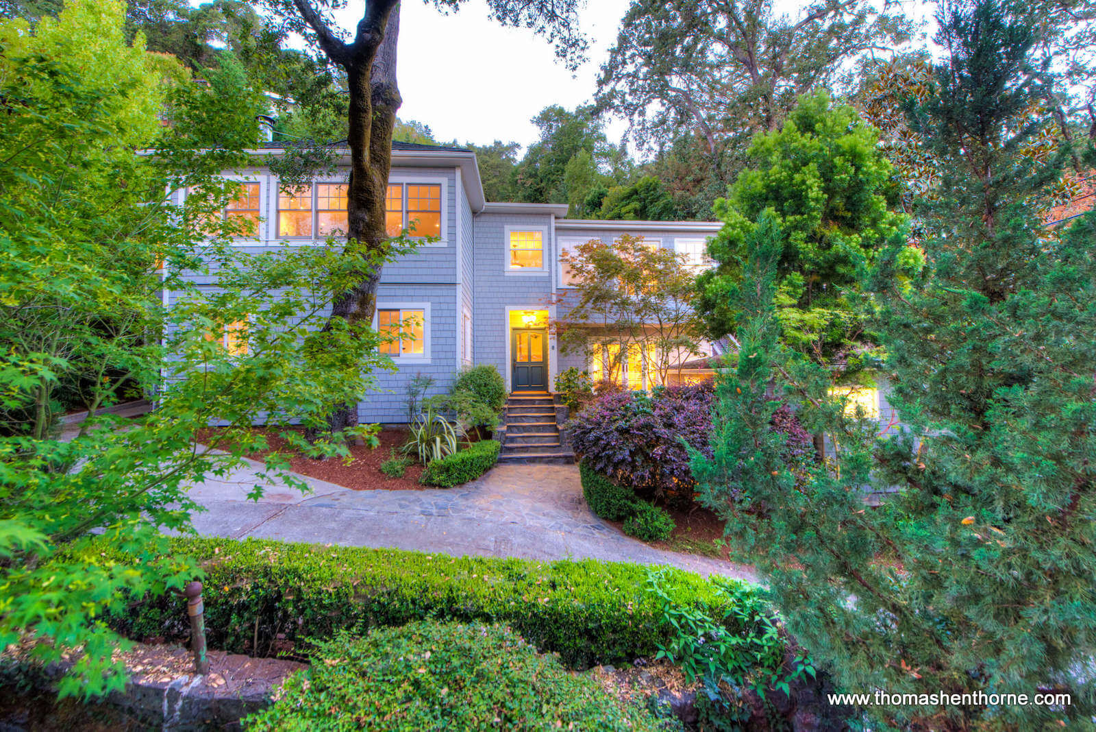 2 Foothill Road San Anselmo 54 Front of home at dusk