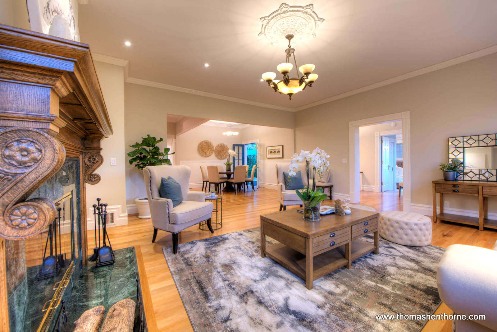 2 Foothill Road San Anselmo 60 family room with gorgeous light fixture in ceiling