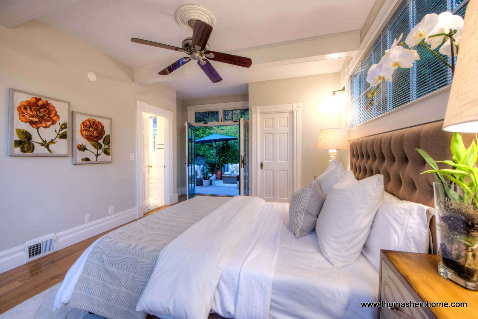 2 Foothill Road San Anselmo 69 master bedroom at dusk