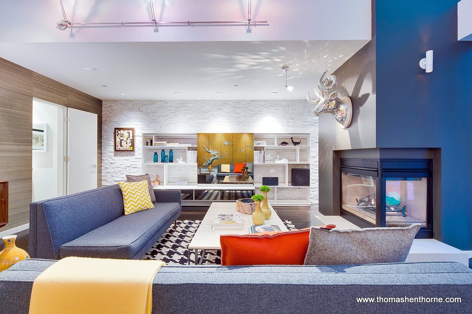 124 Lily Street (25 of 46) Living room angle two with corner fireplace