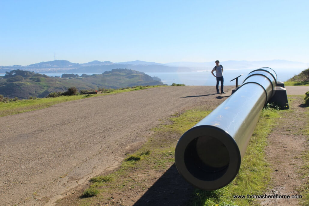 Rodeo Beach Hike Gun Huge gun on display at the battery