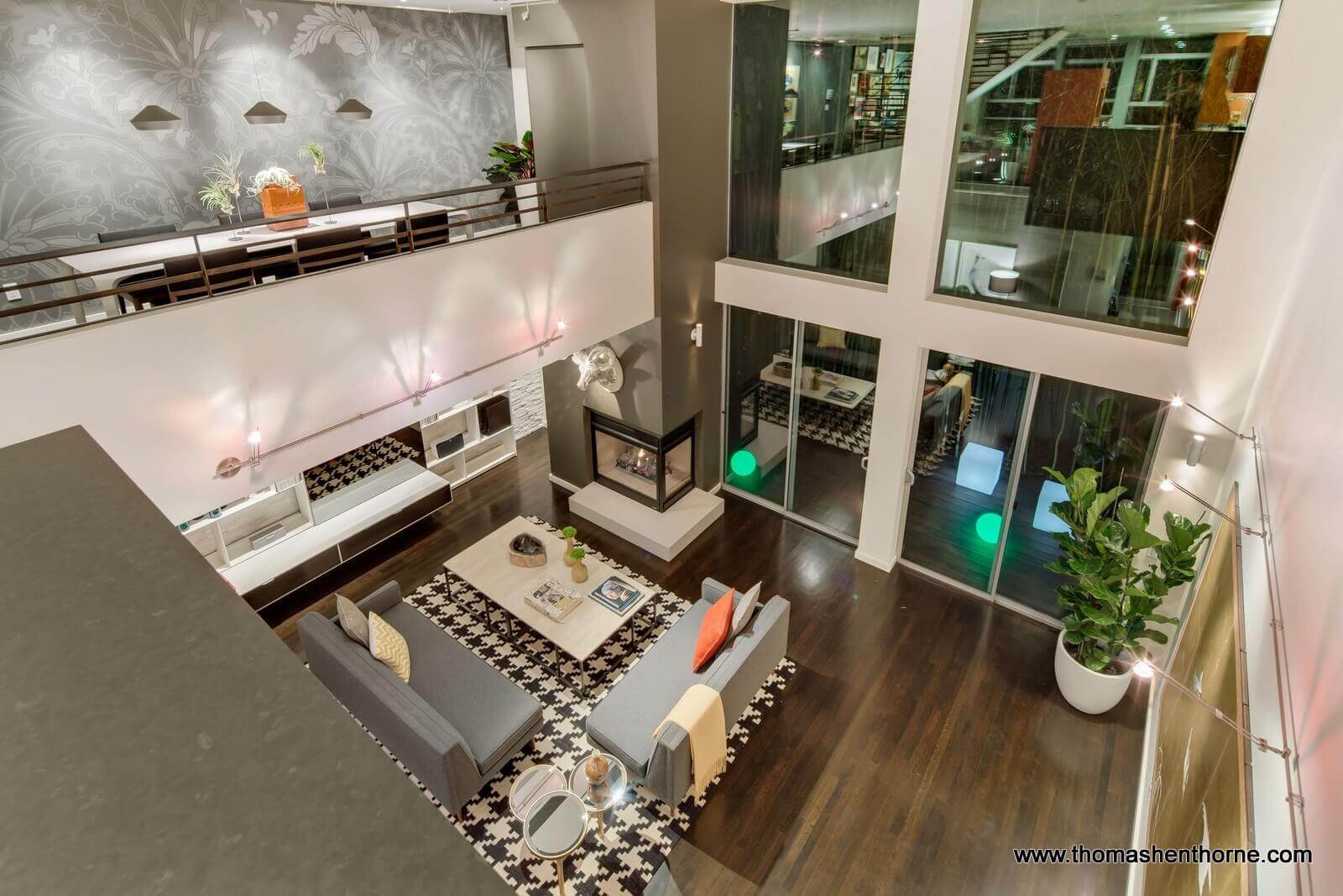 Twilights (4) Aerial view of living room from upper level