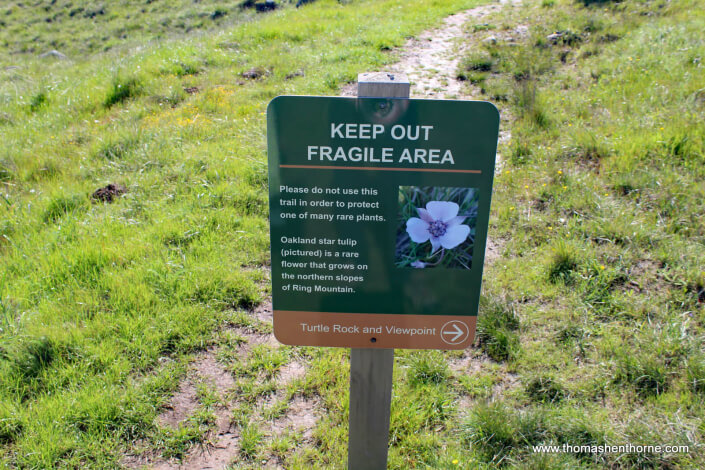Ring Mountain Hike – 13 Fragile area sign keep out