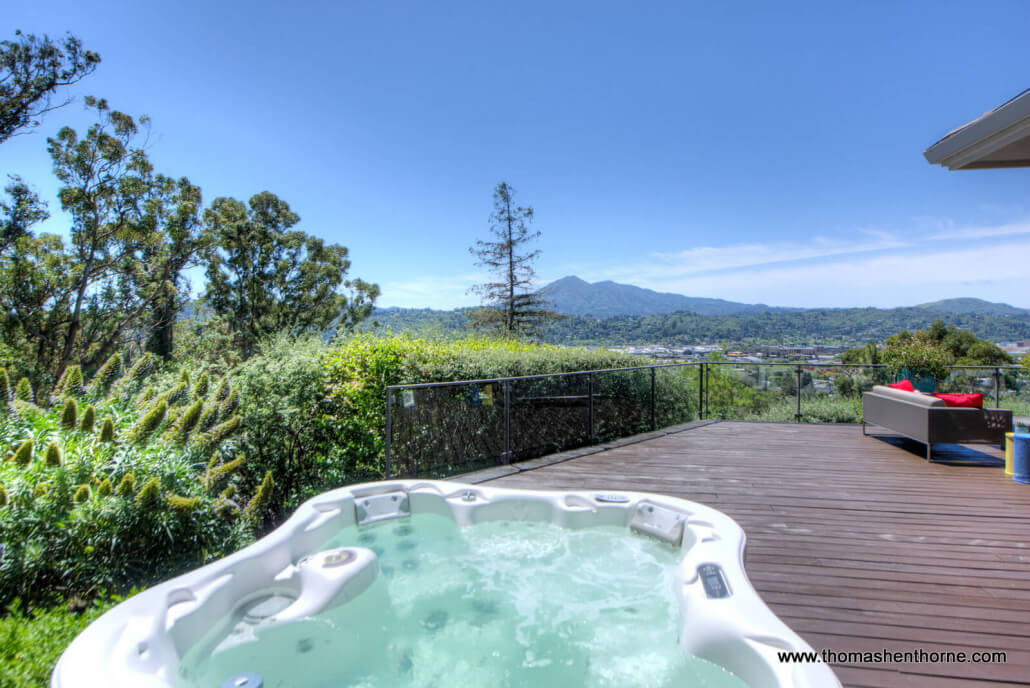 Hot tub with view of Mt. Tamalpais