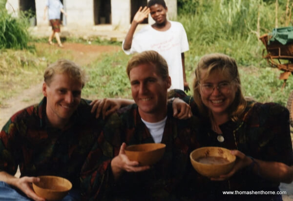 Drinking “Chouk” - A Local Fermented Beer with Fellow Volunteers