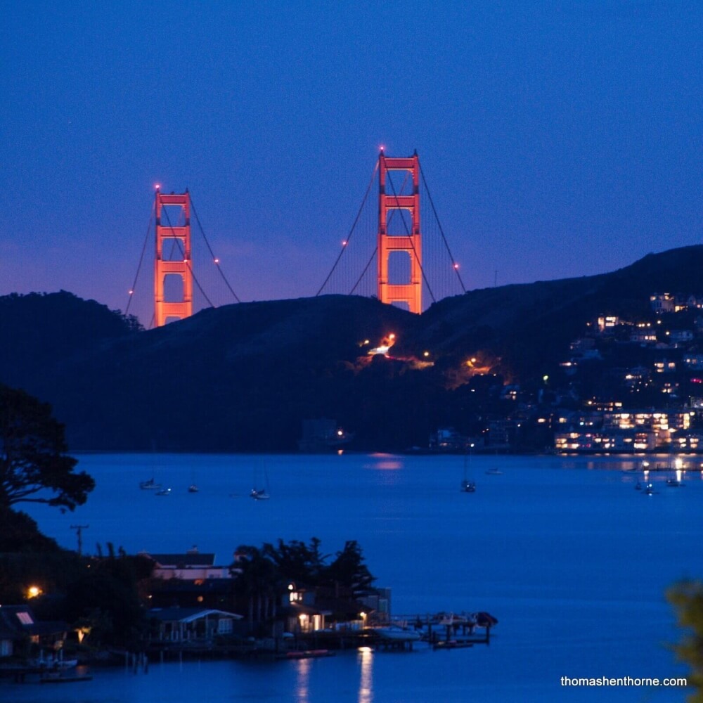 Luxury Real Estate Behind the Scenes 014 Night view of Golden Gate Bridge