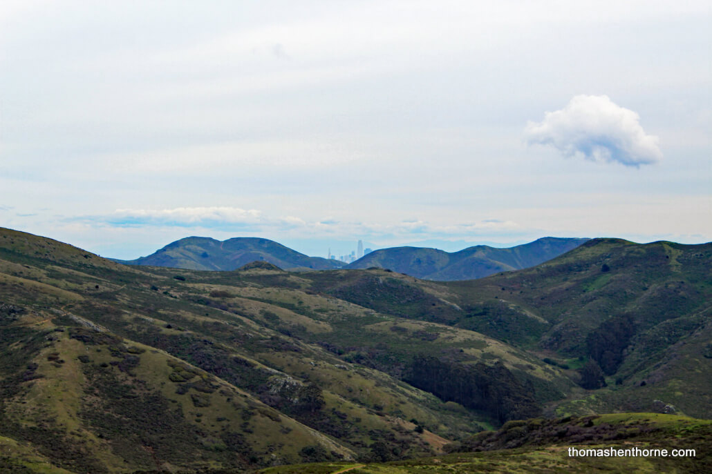 Tennessee Valley Hike 007 View of San Francisco Skyline from Fox Trail at Tennessee Valley