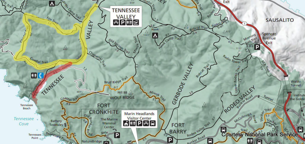 Tennessee-Valley-Hike-Map Map of Tennessee Valley Hike