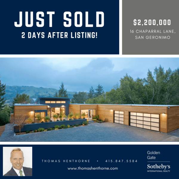 16 Chaparral Sold 16 Chaparral Lane in San Geronimo Sold Infographic