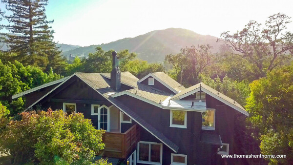 Grey and white home with Mt. Tamalpais in background