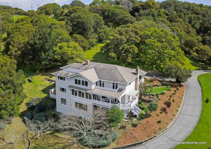 Aerial View of 208 Benson Circle in Mill Valley