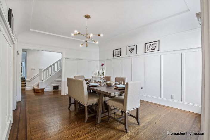 Room with 6-foot wainscoting