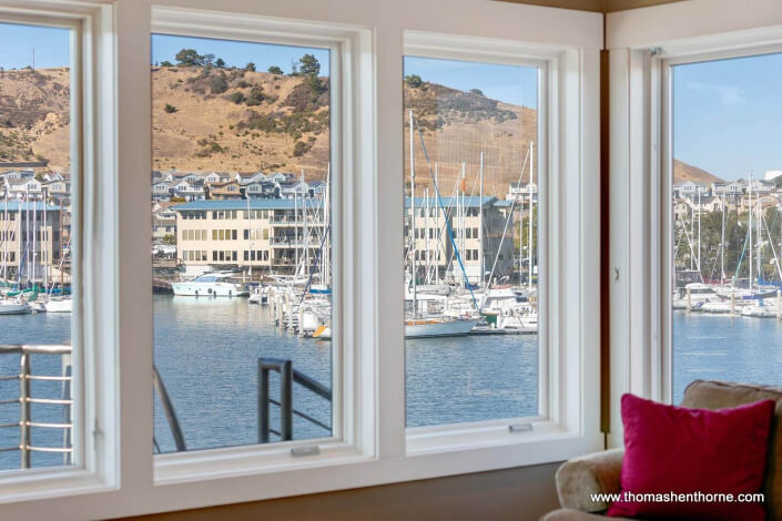 View of bay through windows