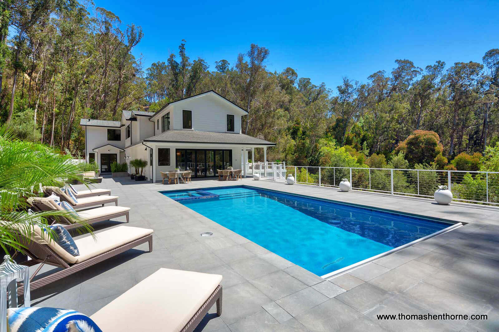 61 Gold Hill Grade in San Rafael, California pool in foreground and home in background