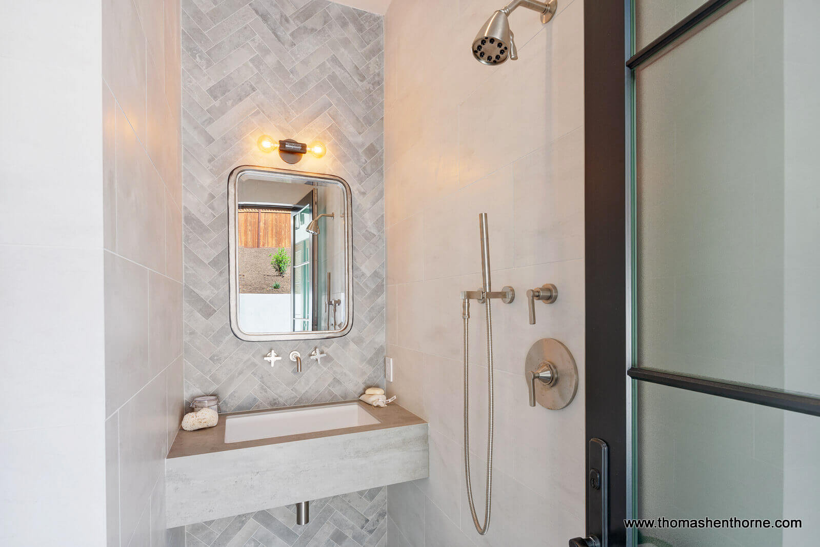 61-Gold-Hill 42 of 83 Pool bathroom with sink and mirror