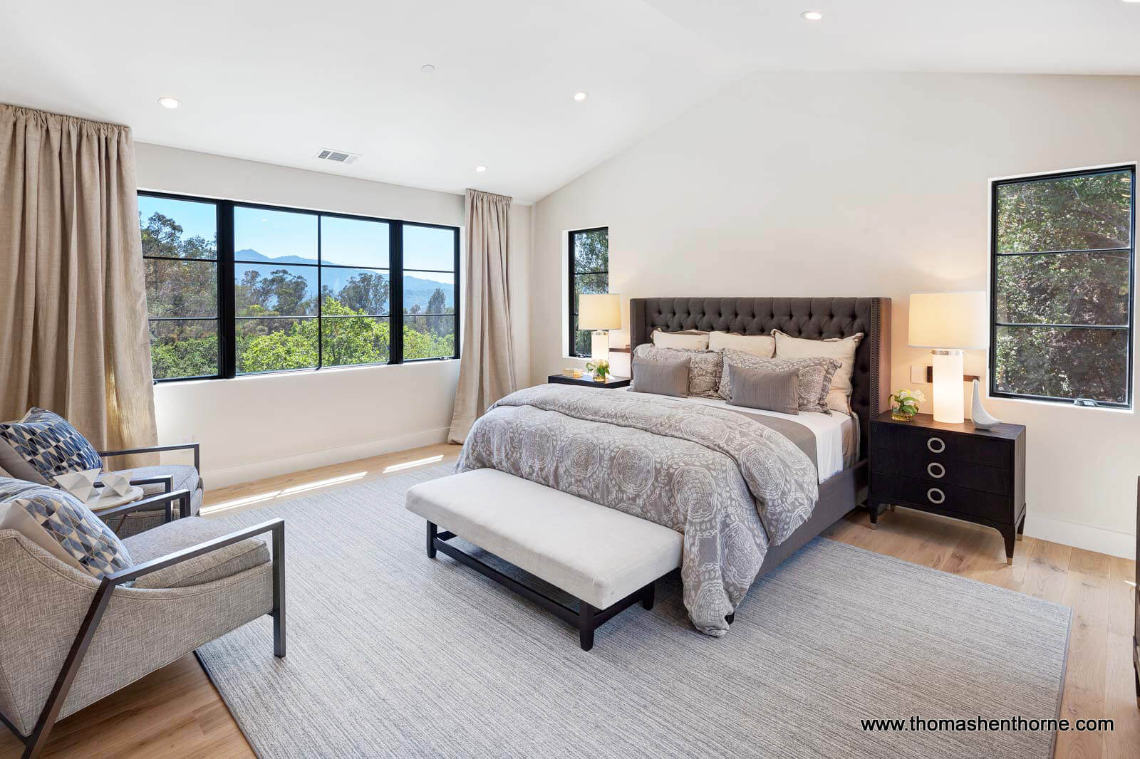 61-Gold-Hill 54 of 83 Master bedroom with bench at foot of king sized bed