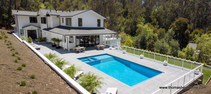 61-Gold-Hill-Grade-AERIALS 22 of 25 Pool with home in background and green lawn