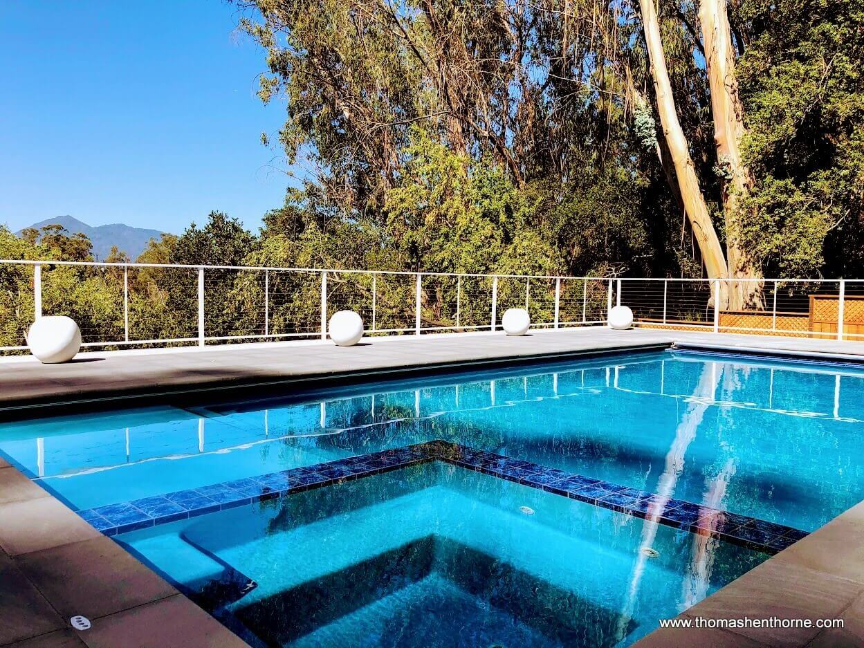 Beautiful swimming pool for Marin real estate market report July 2020