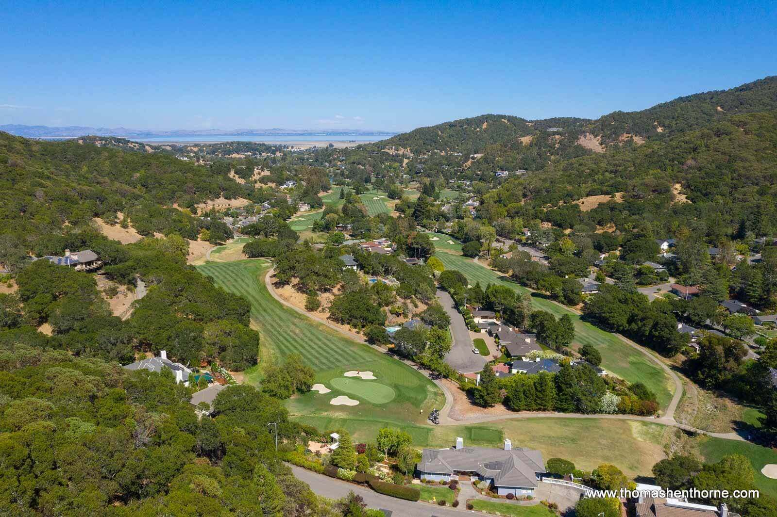 611-Fairway-Dr-Novato 106 of 108 aerial view of Marin Country Club
