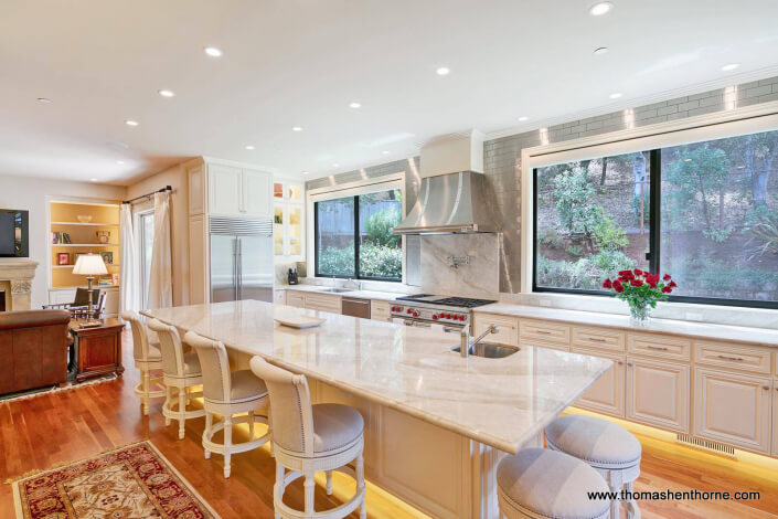 611-Fairway-Dr-Novato 17 of 108 Luxury kitchen with stainless appliances and large center island