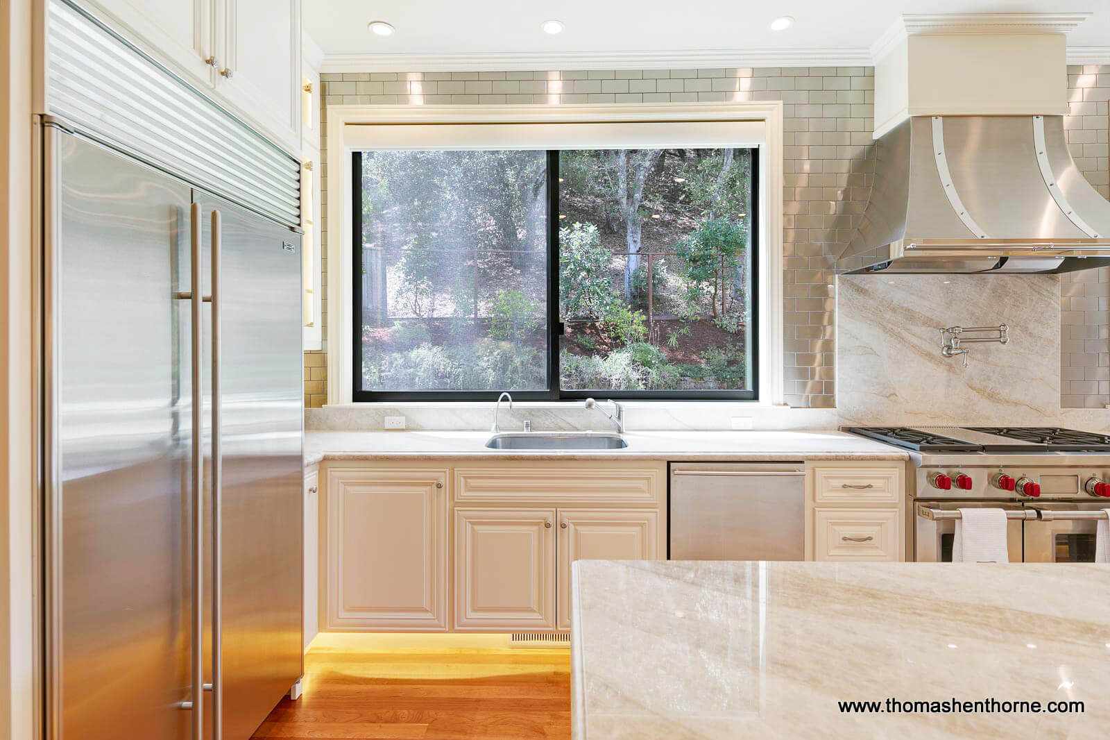 611-Fairway-Dr-Novato 18 of 108 Large double stainless refrigerator and Wolf range