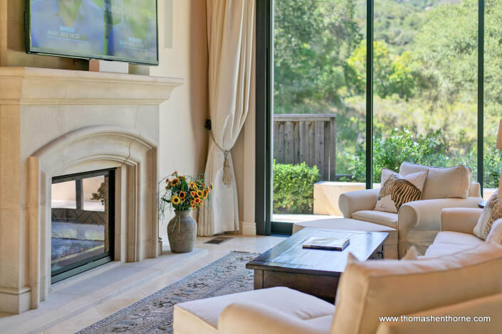 611-Fairway-Dr-Novato 71 of 108 fireplace with chair