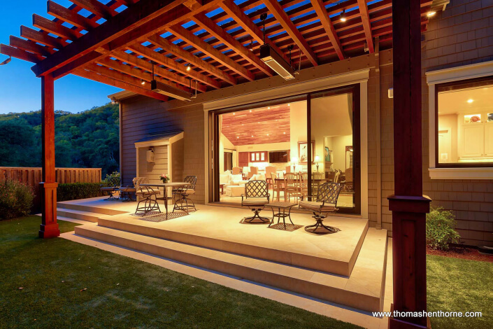 611-Fairway-Dr-Novato-Twilights 09 of 17 Trellis over outdoor seating area