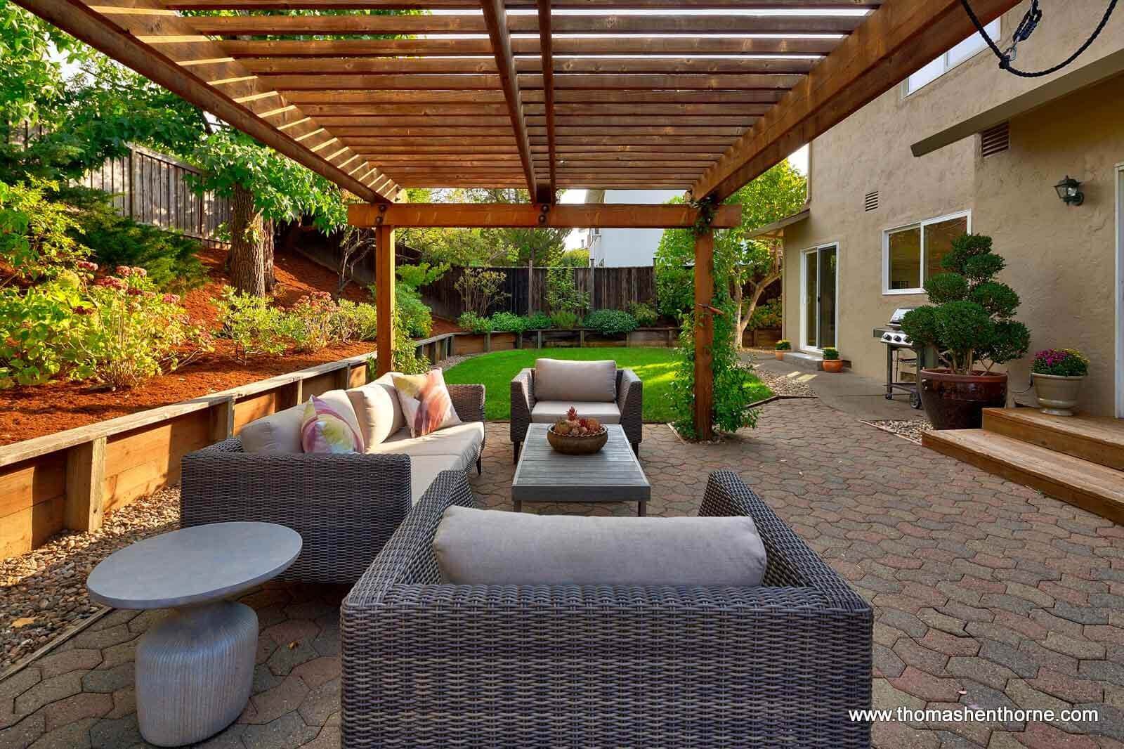 1932-Las-Gallinas-Ave-San-Rafael 43 of 64 outdoor seating area with sofa and chairs