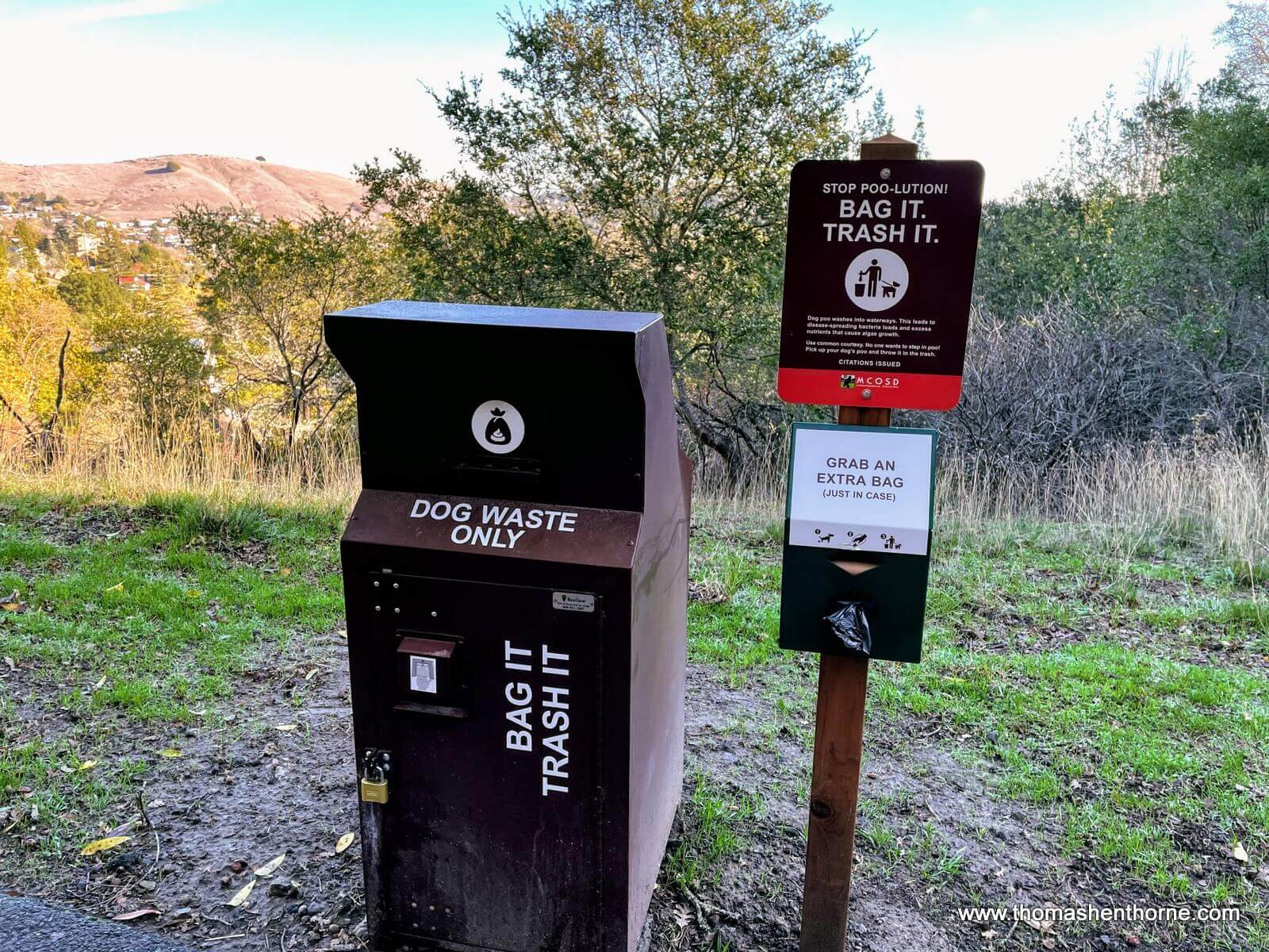 Dog waste bag dispenser and receptacle