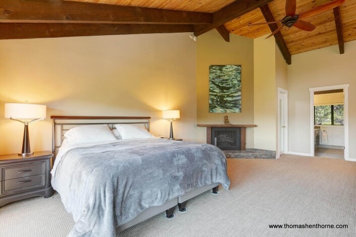 bedroom with fireplace