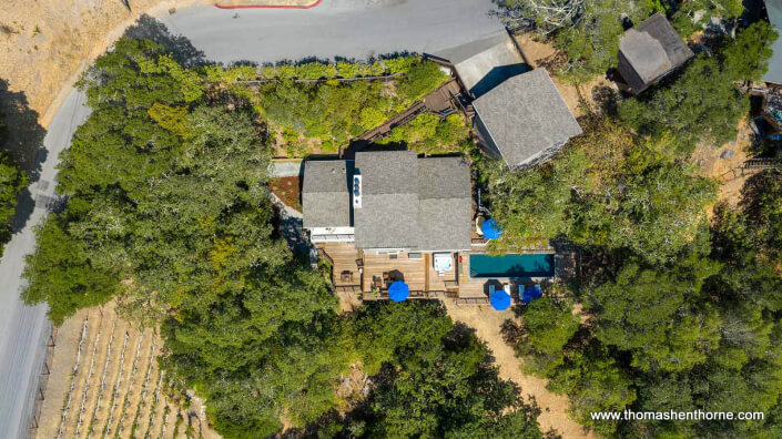 aerial view of 390 Fawn Drive San Anselmo