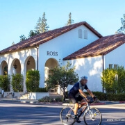 Ross California post office with bicyclist