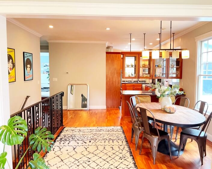 dining area with kitchen