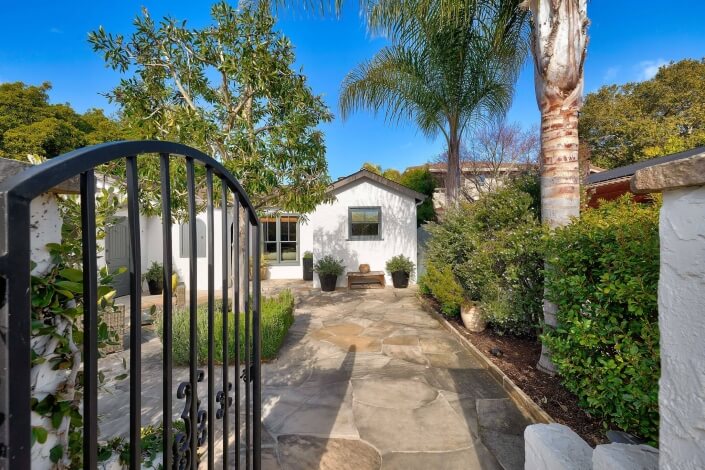 Entry to courtyard through gate