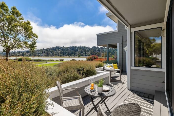 View deck at 6018 Shelter Bay Ave in Mill Valley CA
