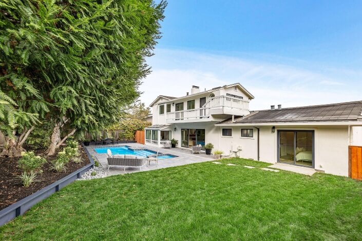 flat back lawn with house in background