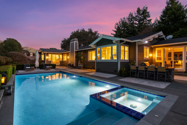 6 Bay Laurel Lane San Rafael CA pool view