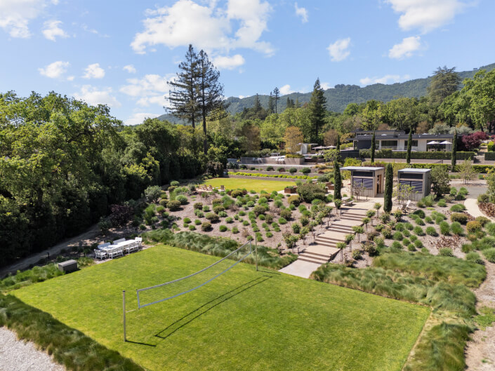 large grass volleyball court