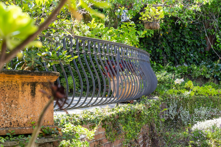 curved wrought iron railing
