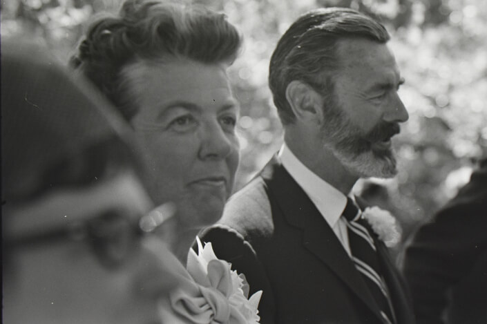 Rebecca Wood and Joe Esherick at Peter Esherick's wedding at 10 acorn way 1969