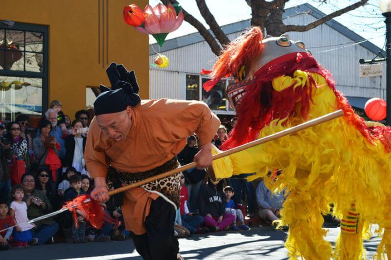 A performer in traditional costume at the Lunar New Year Festival, one of the top things to do in the SF Bay Area in February 2026