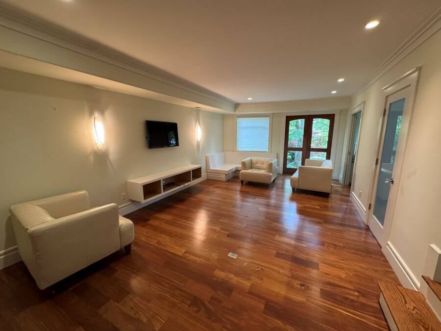 Dark empty room before home staging