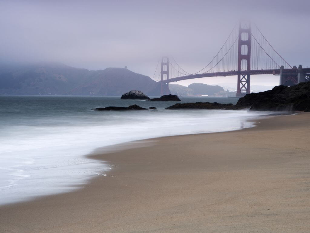 Baker Beach Photo fog golden gate bridge Marin county sunny Baker Beach and Golden Gate Bridge in fog