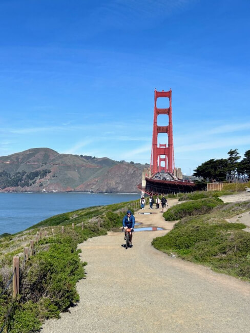 Battery Cranston trail and view of Golden Gate Bridge by Kathleen Stirling-1 Battery Cranston trail and view of Golden Gate Bridge