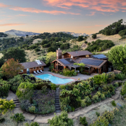 95 Irving Dr San Anselmo home for sale with pool, gardens, and surrounding hills at sunset