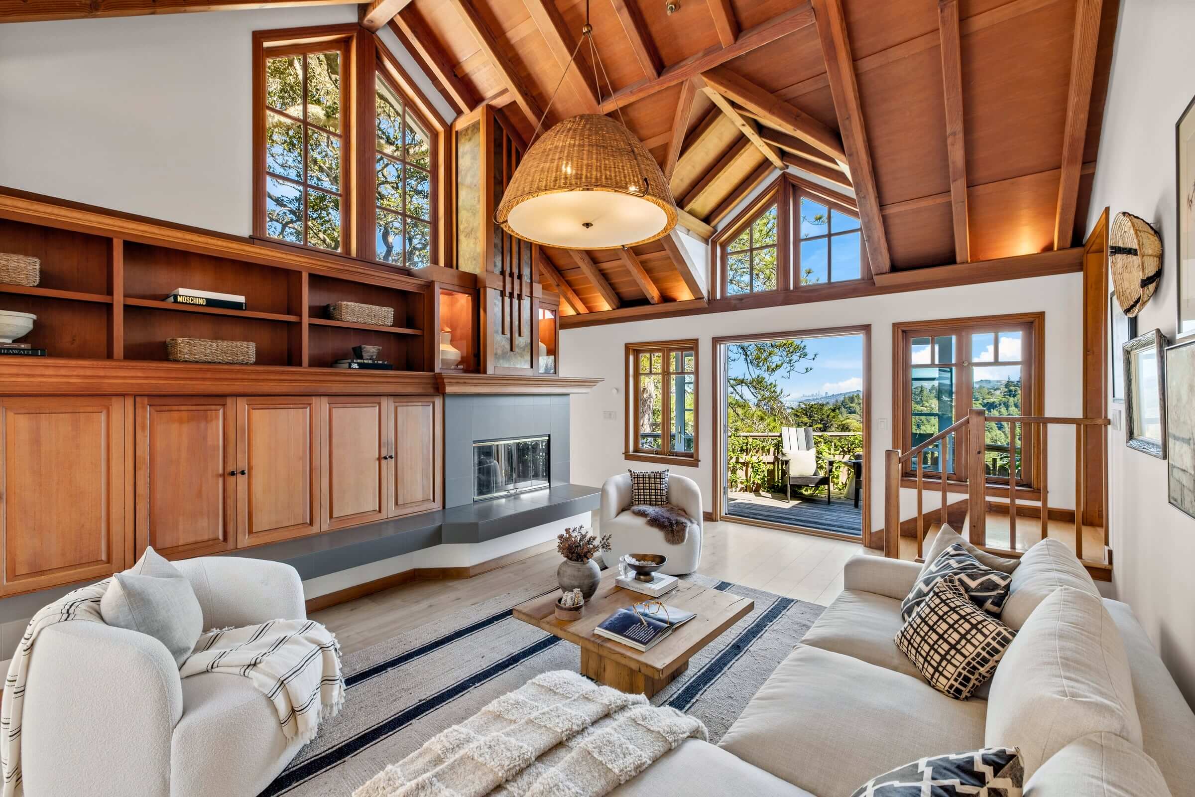 Living room at 128 Tamalpais Avenue in Mill Valley, California