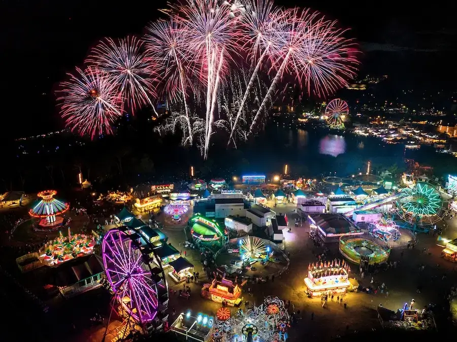 Aerial fireworks over the Marin County Fair, one of the top things to do in the San Francisco Bay Area in July 2026