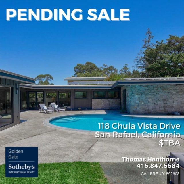 I am pleased to announce that after just two days on the market, 118 Chula Vista is now in pending sale status. The response to this gorgeous mid-century modern home was phenomenal! It was great working with Nick Svenson on this one. Thank you all for your continued support!
 
 
#marincounty #marinhomes #marinrealestate #sothebyshomes #sanrafaelrealestate #luxuryrealestate #midcenturymodernhome #marinspiration #marinstagram #lovewhereyoulive #thankyou