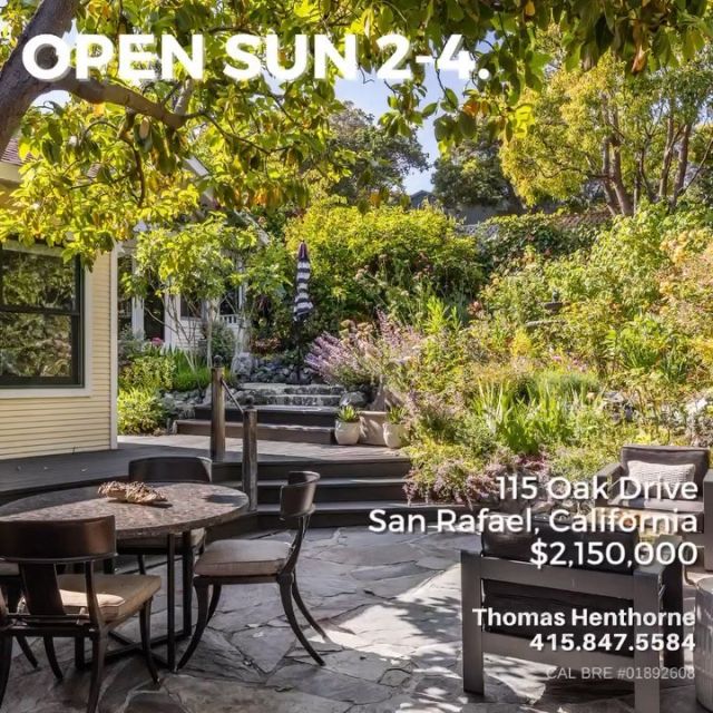 Open Sunday 9/10 from 2-4 and just reduced $200,000! Escape to a hidden coastal enclave reminiscent of Carmel-by-the-Sea in sunny San Rafael! Located in the coveted Bayside Acres neighborhood, 115 Oak Drive is a remarkable, Instagram-worthy property completely reimagined and transformed by renowned interior designer Candace Barnes. With sophisticated, bespoke finishes and textures and an attention to detail that most people can only dream of, the home and surrounding gardens are a sanctuary of refinement, luxury and Barnes’ unmistakable design style. Main home features 3 BR/2 BA and the cottage offers a half bath, outdoor shower and a kitchenette. Offered exclusively for $2,150,000 in conjunction with Global Estates. Call me at 415-847-5584 for a private showing.
More info: 
⭐️LINK IN PROFILE⭐️